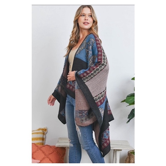 ✌🏼 #1330 Cozy Western Style Must Have Poncho - Picture 16 of 16
